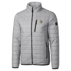 Minnesota Vikings Cutter & Buck Big & Tall Rainier PrimaLoft Eco Insulated Full-Zip Hoodie Puffer Jacket - Gray Hoodies