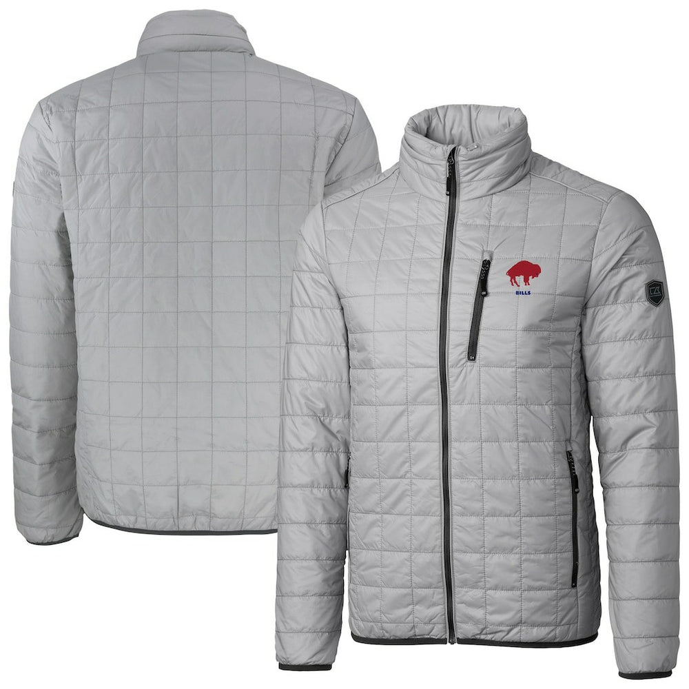 Buffalo Bills Cutter & Buck Big & Tall Rainier PrimaLoft Eco Insulated Full-Zip Puffer Jacket - Gray Jackets