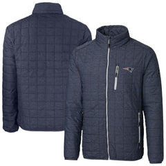 New England Patriots Cutter & Buck Big & Tall Rainier PrimaLoft Eco Insulated Full-Zip Hoodie Puffer Jacket - Navy Hoodies