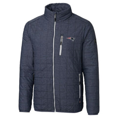New England Patriots Cutter & Buck Big & Tall Rainier PrimaLoft Eco Insulated Full-Zip Hoodie Puffer Jacket - Navy Hoodies
