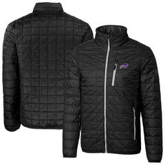 Buffalo Bills Cutter & Buck Big & Tall Rainier PrimaLoft Eco Insulated Full-Zip Hoodie Puffer Jacket - Black Hoodies