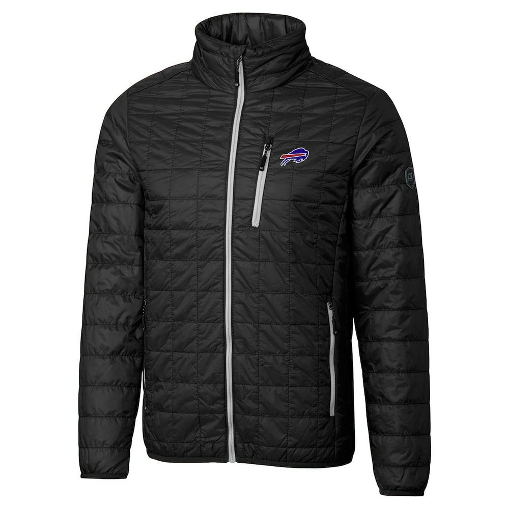 Buffalo Bills Cutter & Buck Big & Tall Rainier PrimaLoft Eco Insulated Full-Zip Hoodie Puffer Jacket - Black Hoodies