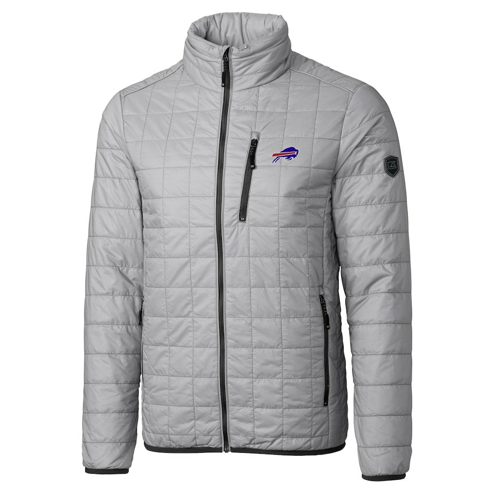 Buffalo Bills Cutter & Buck Big & Tall Rainier PrimaLoft Eco Insulated Full-Zip Hoodie Puffer Jacket - Gray Hoodies