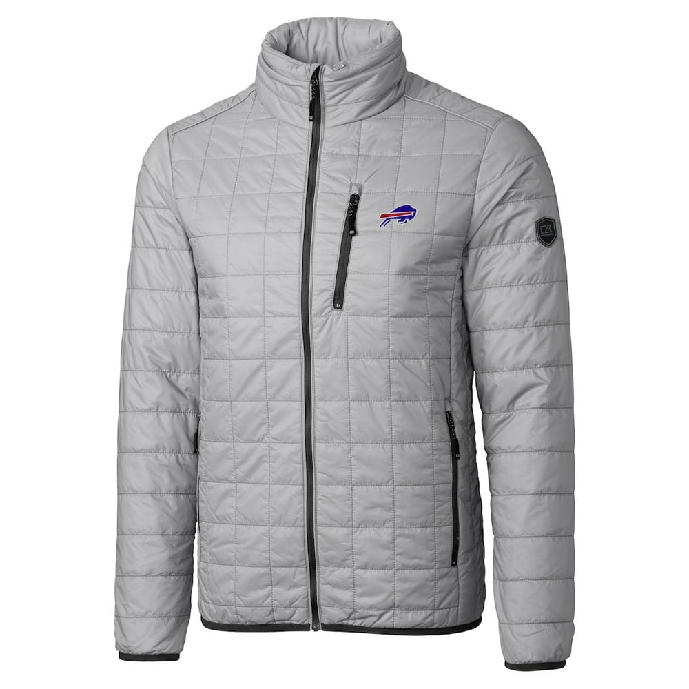 Buffalo Bills Cutter & Buck Big & Tall Rainier PrimaLoft Eco Insulated Full-Zip Hoodie Puffer Jacket - Gray Hoodies
