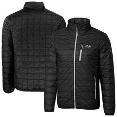 Baltimore Ravens Cutter & Buck Big & Tall Rainier PrimaLoft Eco Insulated Full-Zip Hoodie Puffer Jacket - Black Hoodies