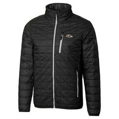Baltimore Ravens Cutter & Buck Big & Tall Rainier PrimaLoft Eco Insulated Full-Zip Hoodie Puffer Jacket - Black Hoodies