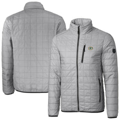 Green Bay Packers Cutter & Buck Big & Tall Rainier PrimaLoft Eco Insulated Full-Zip Hoodie Puffer Jacket - Gray Hoodies
