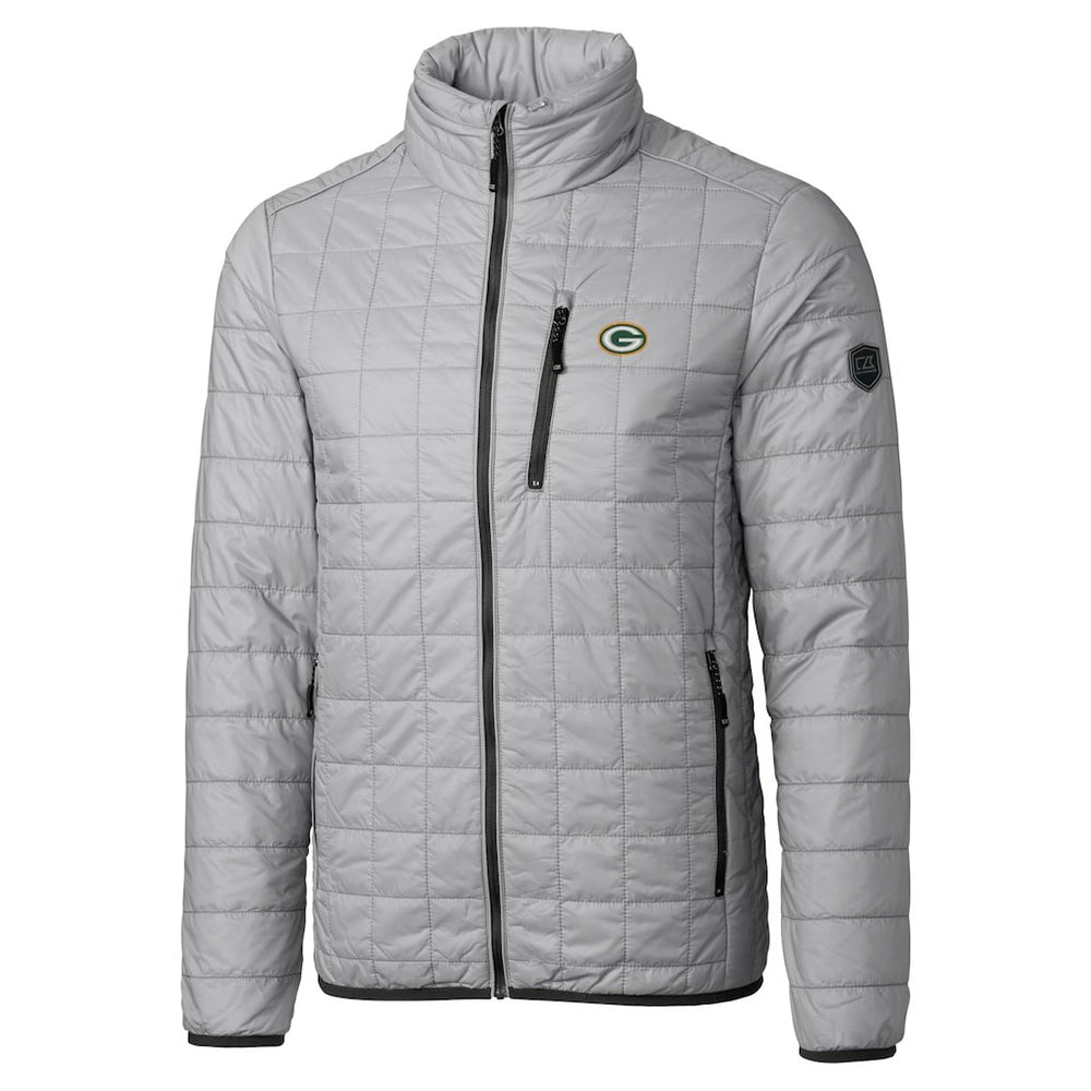 Green Bay Packers Cutter & Buck Big & Tall Rainier PrimaLoft Eco Insulated Full-Zip Hoodie Puffer Jacket - Gray Hoodies