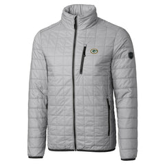 Green Bay Packers Cutter & Buck Big & Tall Rainier PrimaLoft Eco Insulated Full-Zip Hoodie Puffer Jacket - Gray Hoodies