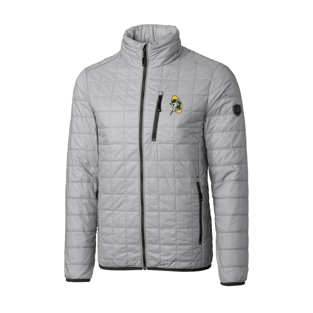 Green Bay Packers Cutter & Buck Big & Tall Rainier PrimaLoft Eco Insulated Full-Zip Puffer Jacket - Gray Jackets