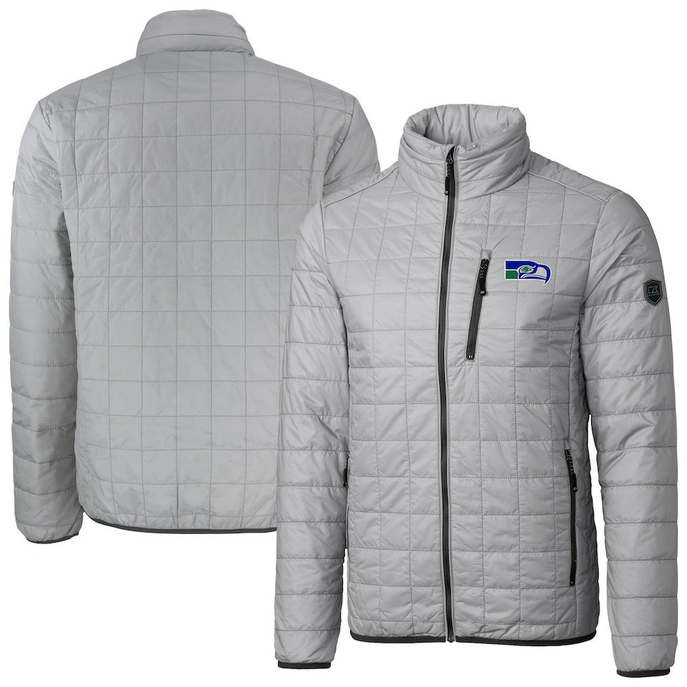 Seattle Seahawks Cutter & Buck Big & Tall Rainier PrimaLoft Eco Insulated Full-Zip Puffer Jacket - Gray Jackets