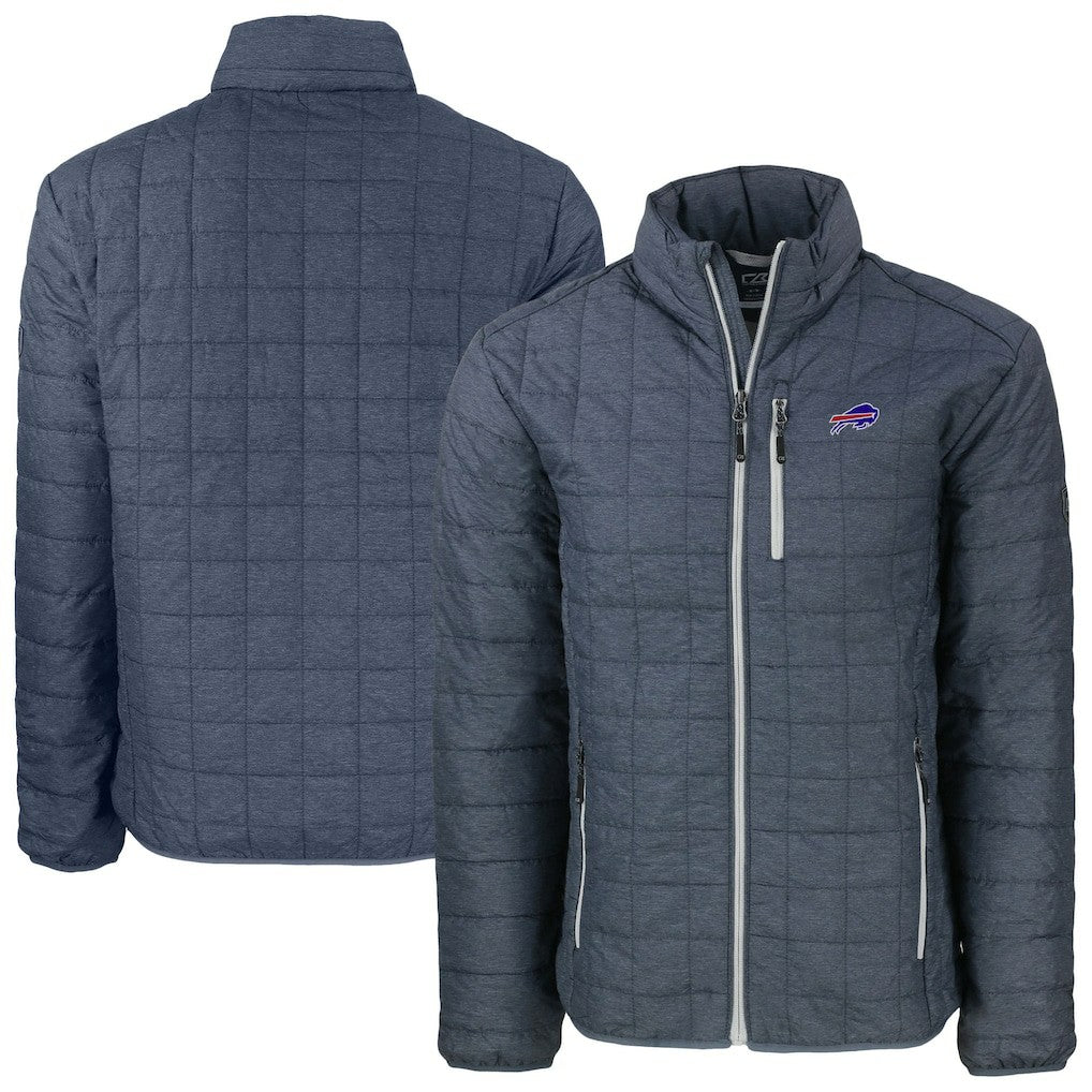 Buffalo Bills Cutter & Buck Big & Tall Rainier PrimaLoft Eco Insulated Full-Zip Hoodie Puffer Jacket - Charcoal Hoodies