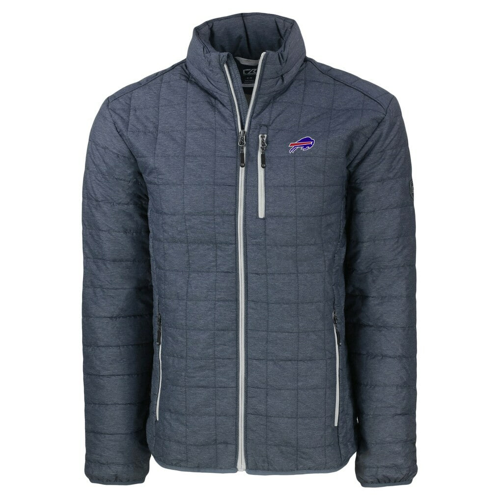 Buffalo Bills Cutter & Buck Big & Tall Rainier PrimaLoft Eco Insulated Full-Zip Hoodie Puffer Jacket - Charcoal Hoodies