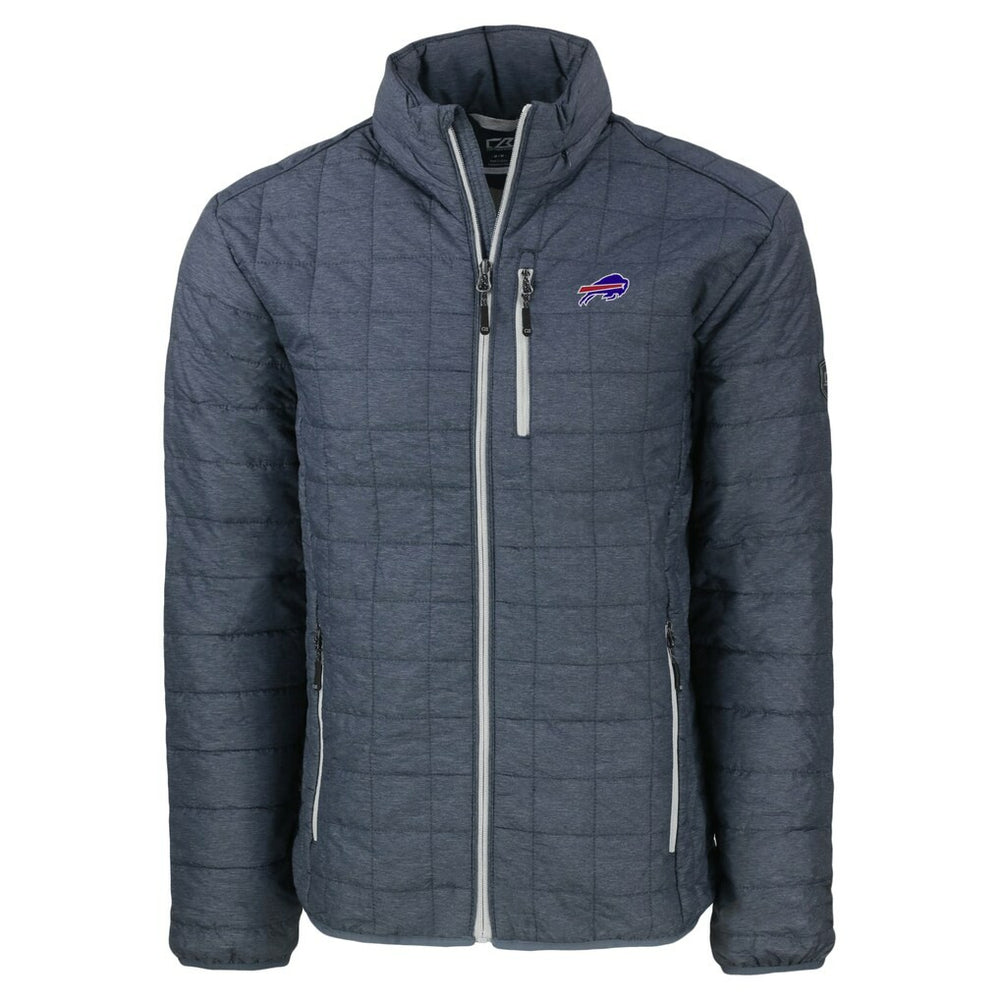 Buffalo Bills Cutter & Buck Big & Tall Rainier PrimaLoft Eco Insulated Full-Zip Hoodie Puffer Jacket - Charcoal Hoodies