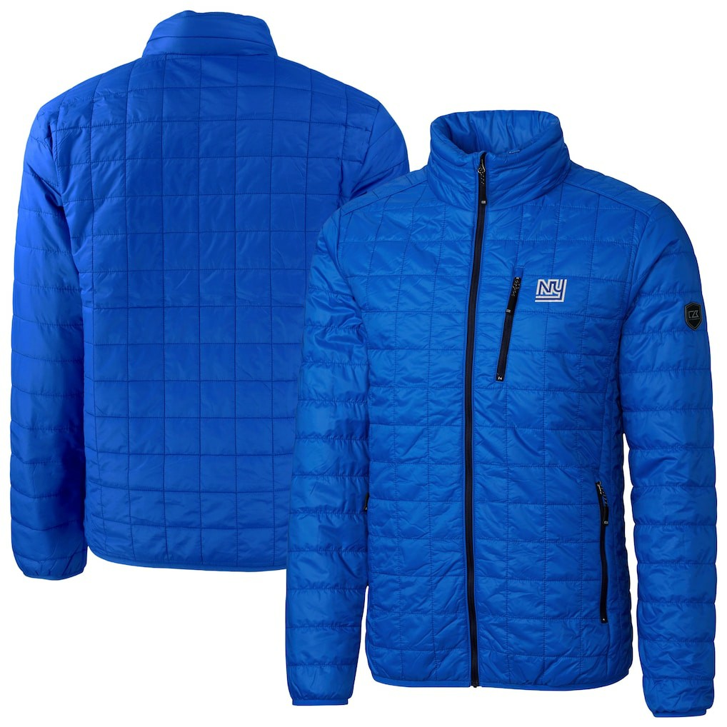 New York Giants Cutter & Buck Big & Tall Rainier PrimaLoft Eco Insulated Full-Zip Puffer Jacket - Royal Jackets