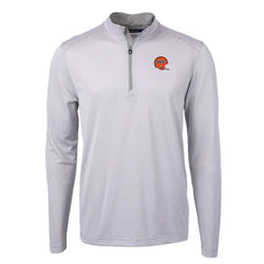 Cincinnati Bengals Cutter & Buck Big & Tall Virtue Eco Pique Micro Stripe Tri-Blend Quarter-Zip Jacket - Gray Jackets