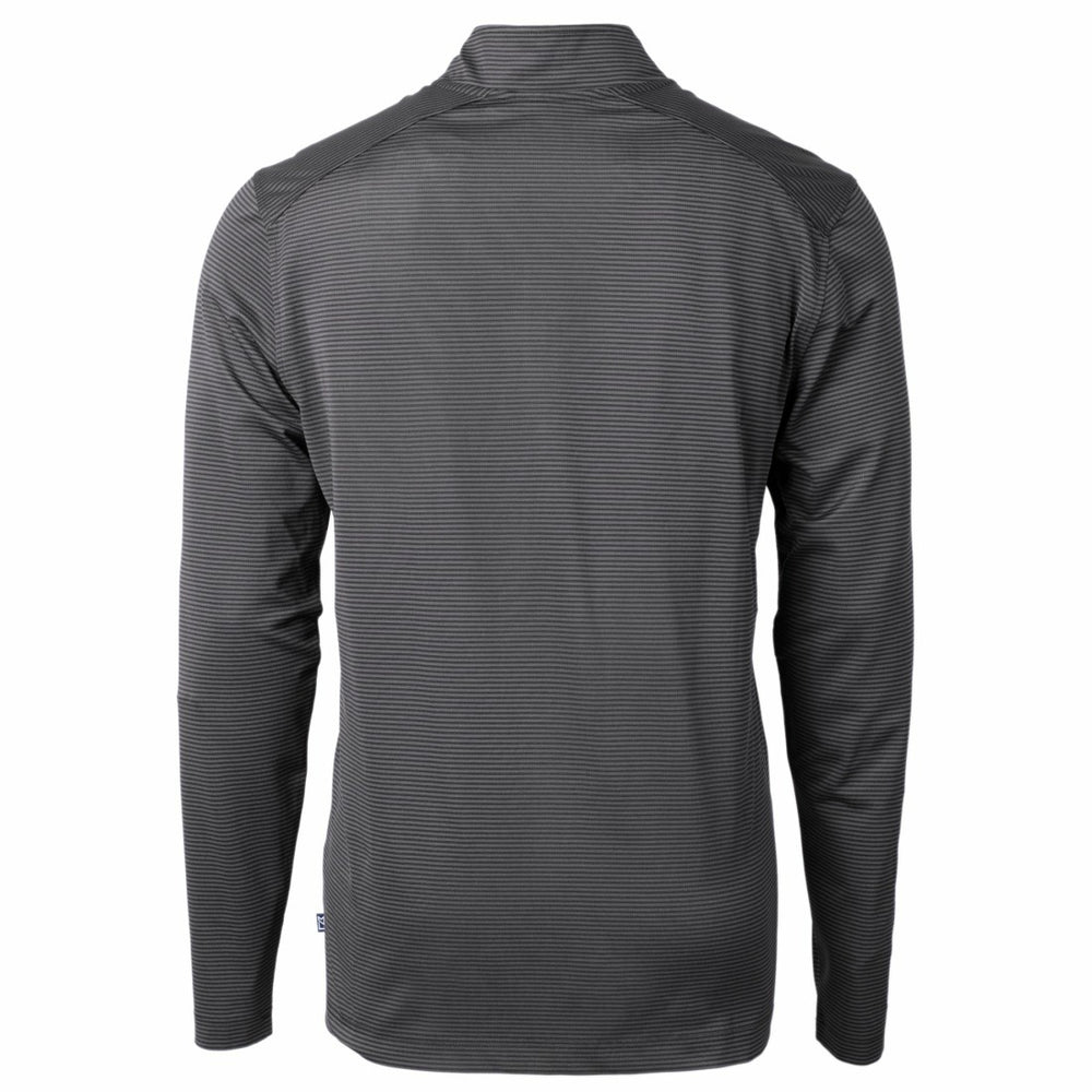 Detroit Lions Cutter & Buck Big & Tall Virtue Eco Pique Micro Stripe Tri-Blend Quarter-Zip Jacket - Black Jackets