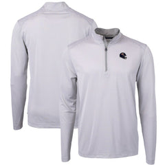 Chicago Bears Cutter & Buck Big & Tall Virtue Eco Pique Micro Stripe Tri-Blend Quarter-Zip Jacket - Gray Jackets