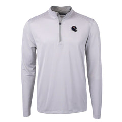 Chicago Bears Cutter & Buck Big & Tall Virtue Eco Pique Micro Stripe Tri-Blend Quarter-Zip Jacket - Gray Jackets