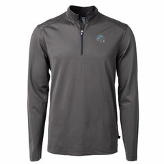 Detroit Lions Cutter & Buck Big & Tall Virtue Eco Pique Micro Stripe Tri-Blend Quarter-Zip Jacket - Black Jackets