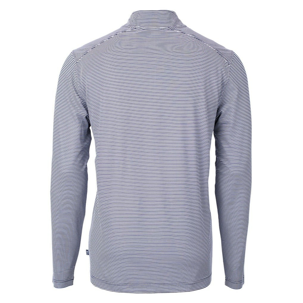 Buffalo Bills Cutter & Buck Big & Tall Virtue Eco Pique Micro Stripe Tri-Blend Quarter-Zip Jacket - Navy Jackets