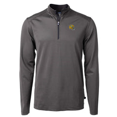 Green Bay Packers Cutter & Buck Big & Tall Virtue Eco Pique Micro Stripe Tri-Blend Quarter-Zip Jacket - Black Jackets