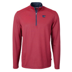 Washington Commanders Cutter & Buck Big & Tall Americana Virtue Eco Pique Micro Stripe Tri-Blend Quarter-Zip Jacket - Red Jackets