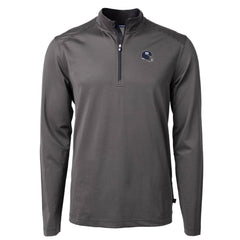 New York Giants Cutter & Buck Big & Tall Virtue Eco Pique Micro Stripe Tri-Blend Quarter-Zip Jacket - Black Jackets