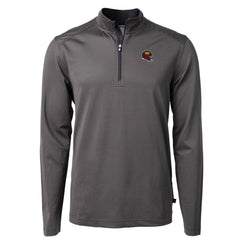 Washington Commanders Cutter & Buck Big & Tall Virtue Eco Pique Micro Stripe Tri-Blend Quarter-Zip Jacket - Black Jackets