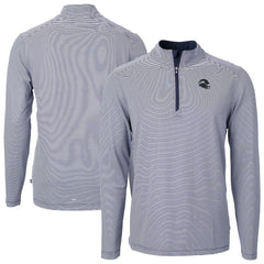 Seattle Seahawks Cutter & Buck Big & Tall Virtue Eco Pique Micro Stripe Tri-Blend Quarter-Zip Jacket - College Navy Jackets