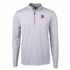 Denver Broncos Cutter & Buck Big & Tall Virtue Eco Pique Micro Stripe Tri-Blend Quarter-Zip Jacket - Gray Jackets
