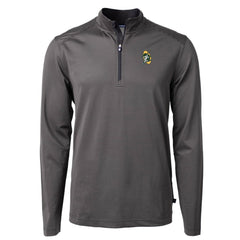 Green Bay Packers Cutter & Buck Big & Tall Virtue Eco Pique Micro Stripe Tri-Blend Quarter-Zip Jacket - Black Jackets