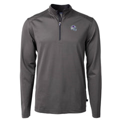 Buffalo Bills Cutter & Buck Big & Tall Virtue Eco Pique Micro Stripe Tri-Blend Quarter-Zip Jacket - Black Jackets