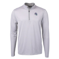 Buffalo Bills Cutter & Buck Big & Tall Virtue Eco Pique Micro Stripe Tri-Blend Quarter-Zip Jacket - Gray Jackets