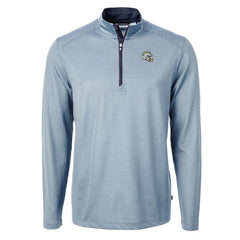 Los Angeles Chargers Cutter & Buck Big & Tall Virtue Eco Pique Micro Stripe Tri-Blend Quarter-Zip Jacket - Powder Blue Jackets