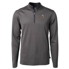 Cleveland Browns Cutter & Buck Big & Tall Virtue Eco Pique Micro Stripe Tri-Blend Quarter-Zip Jacket - Black Jackets