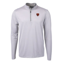 Chicago Bears Cutter & Buck Big & Tall Virtue Eco Pique Micro Stripe Tri-Blend Quarter-Zip Jacket - Gray Jackets