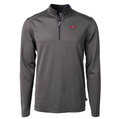 San Francisco 49ers Cutter & Buck Big & Tall Virtue Eco Pique Micro Stripe Tri-Blend Quarter-Zip Jacket - Black Jackets