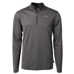 Baltimore Ravens Cutter & Buck Big & Tall Virtue Eco Pique Micro Stripe Tri-Blend Quarter-Zip Jacket - Black Jackets