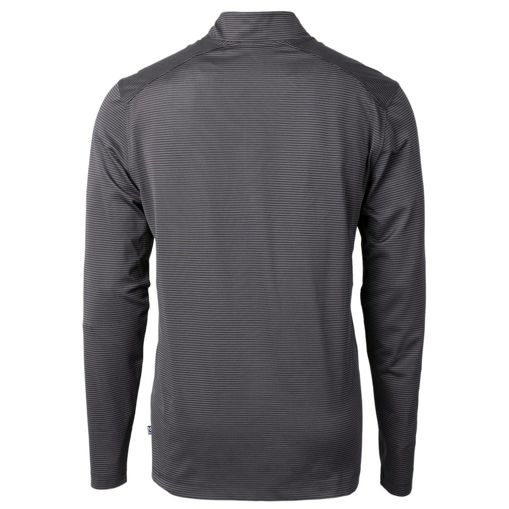 Baltimore Ravens Cutter & Buck Big & Tall Virtue Eco Pique Micro Stripe Tri-Blend Quarter-Zip Jacket - Black Jackets