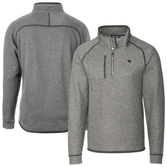 New England Patriots Cutter & Buck Big & Tall Mainsail Sweater-Knit Half-Zip Jacket - Heather Gray Jackets