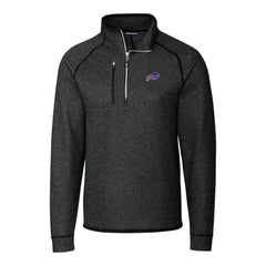 Buffalo Bills Cutter & Buck Big & Tall Mainsail Sweater-Knit Half-Zip Jacket - Heather Charcoal Jackets