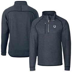 Indianapolis Colts Cutter & Buck Big & Tall Mainsail Sweater-Knit Half-Zip Jacket - Heather Navy Jackets