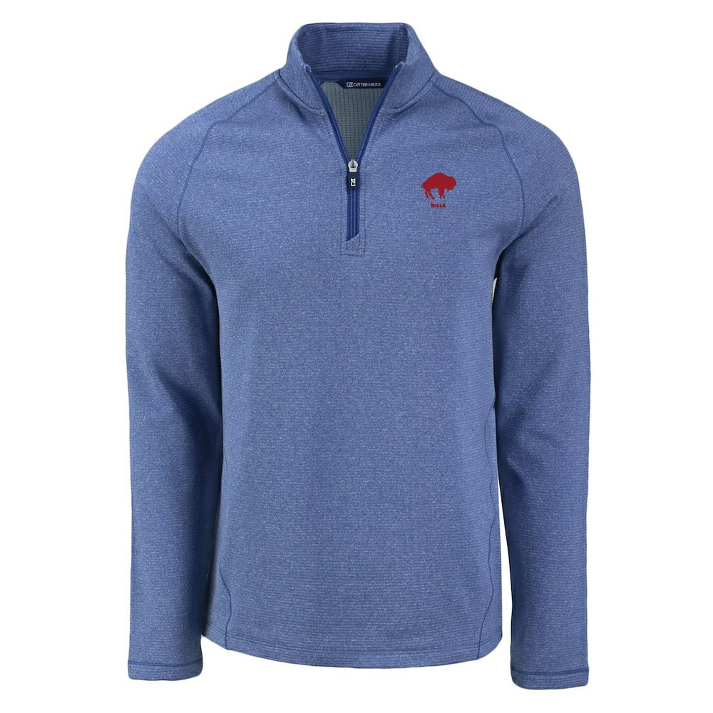 Buffalo Bills Cutter & Buck Peshastin Eco Fleece Tri-Blend Raglan Recycled Quarter-Zip Jacket - Heather Royal Jackets