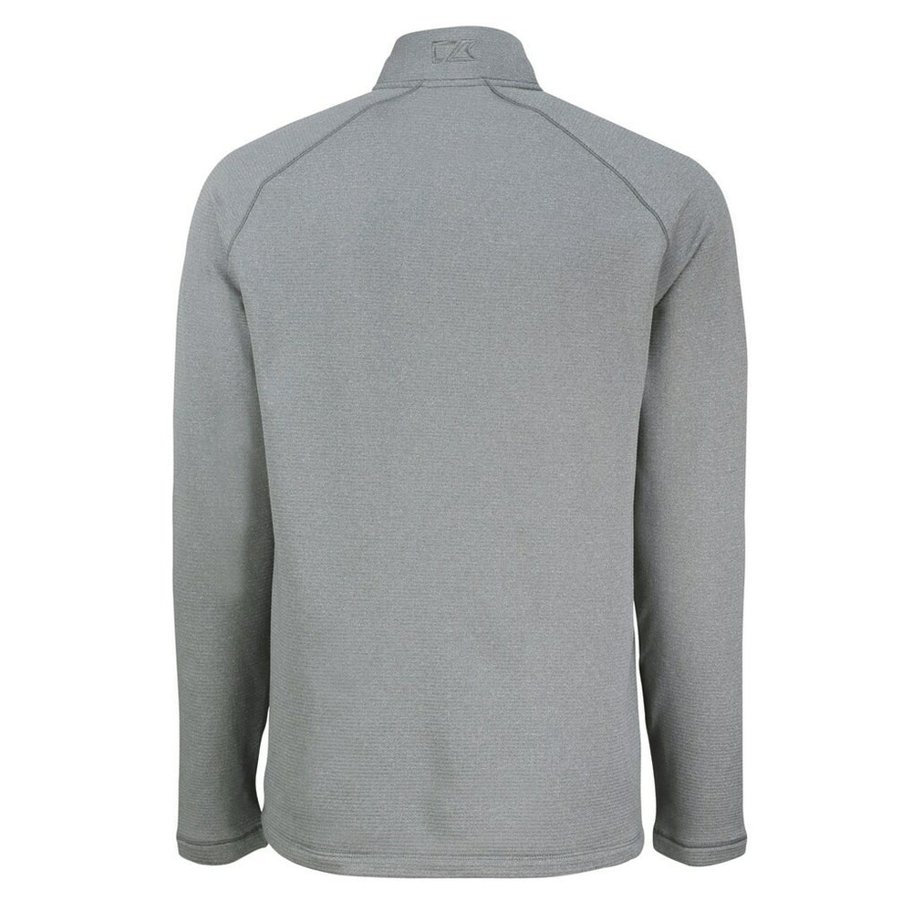 Atlanta Falcons Cutter & Buck Peshastin Eco Fleece Tri-Blend Raglan Recycled Quarter-Zip Jacket - Heather Gray Jackets