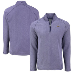 Baltimore Ravens Cutter & Buck Peshastin Eco Fleece Tri-Blend Raglan Recycled Quarter-Zip Jacket - Heather Purple Jackets