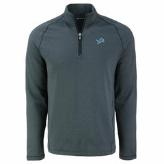 Detroit Lions Cutter & Buck Peshastin Eco Fleece Tri-Blend Raglan Recycled Quarter-Zip Jacket - Heather Black Jackets