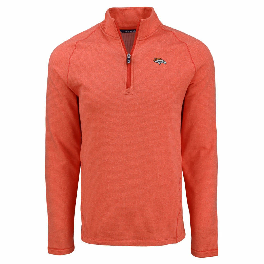 Denver Broncos Cutter & Buck Peshastin Eco Fleece Tri-Blend Raglan Recycled Quarter-Zip Jacket - Heather Orange Jackets