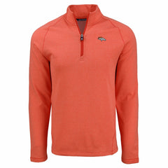 Denver Broncos Cutter & Buck Peshastin Eco Fleece Tri-Blend Raglan Recycled Quarter-Zip Jacket - Heather Orange Jackets