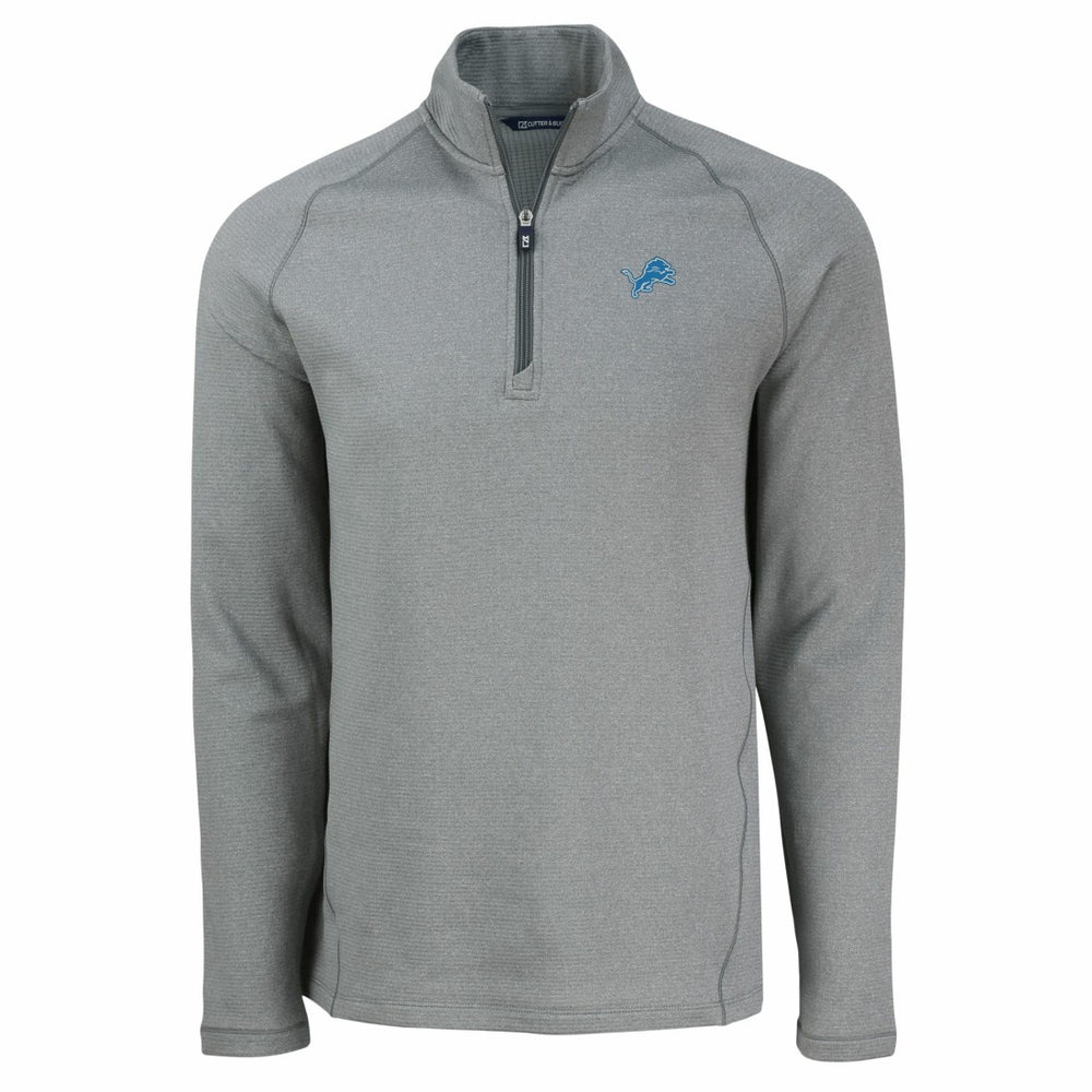 Detroit Lions Cutter & Buck Peshastin Eco Fleece Tri-Blend Raglan Recycled Quarter-Zip Jacket - Heather Gray Jackets